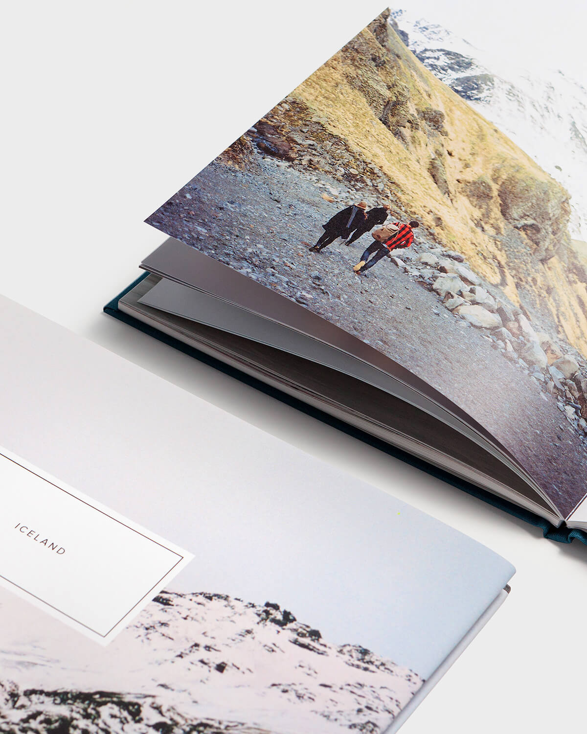 hardcover photo book containing photos of trip to Iceland