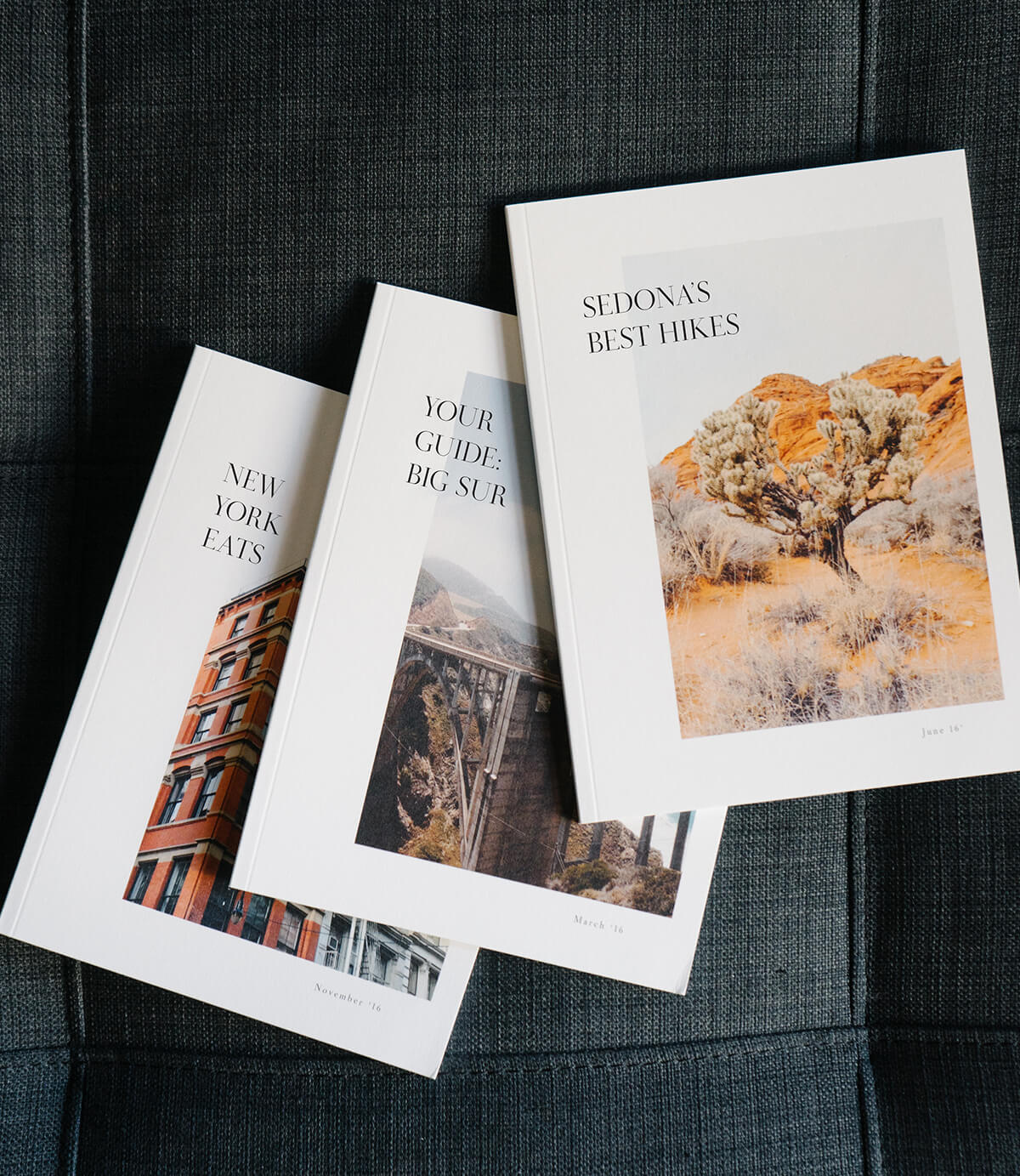 Artifact Uprising Softcover Photo Book being used as city guide books for an Airbnb