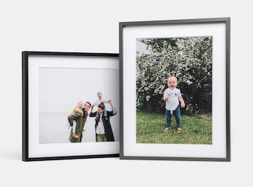 Framed giclée prints of family photos