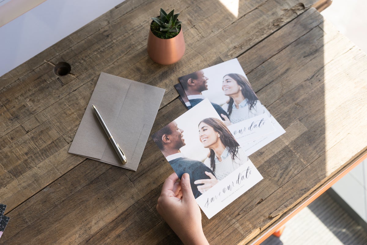 Different thank you cards laid out on a table