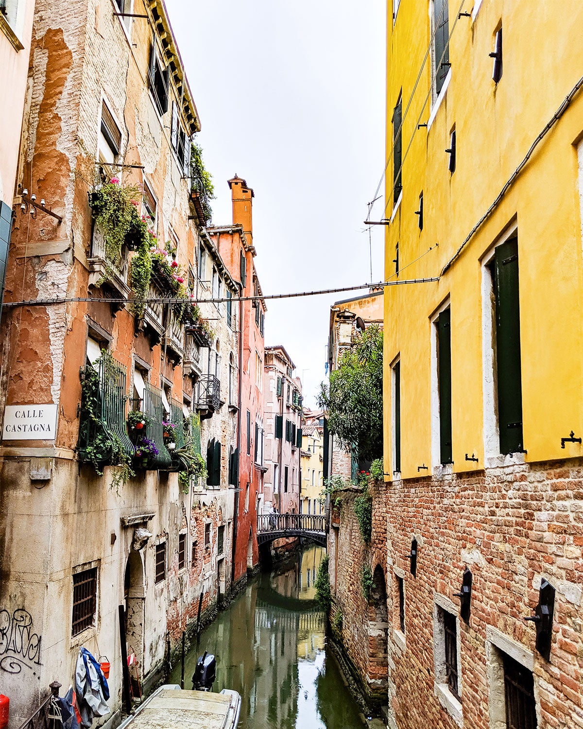 Scenic water channel in Italian city