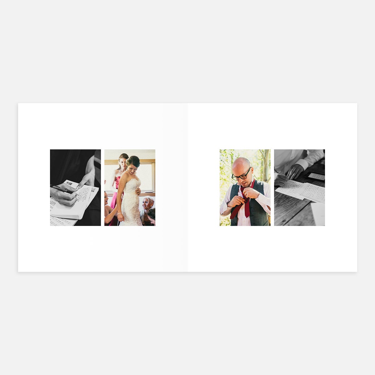Duo Portrait layout in Wedding Layflat Album