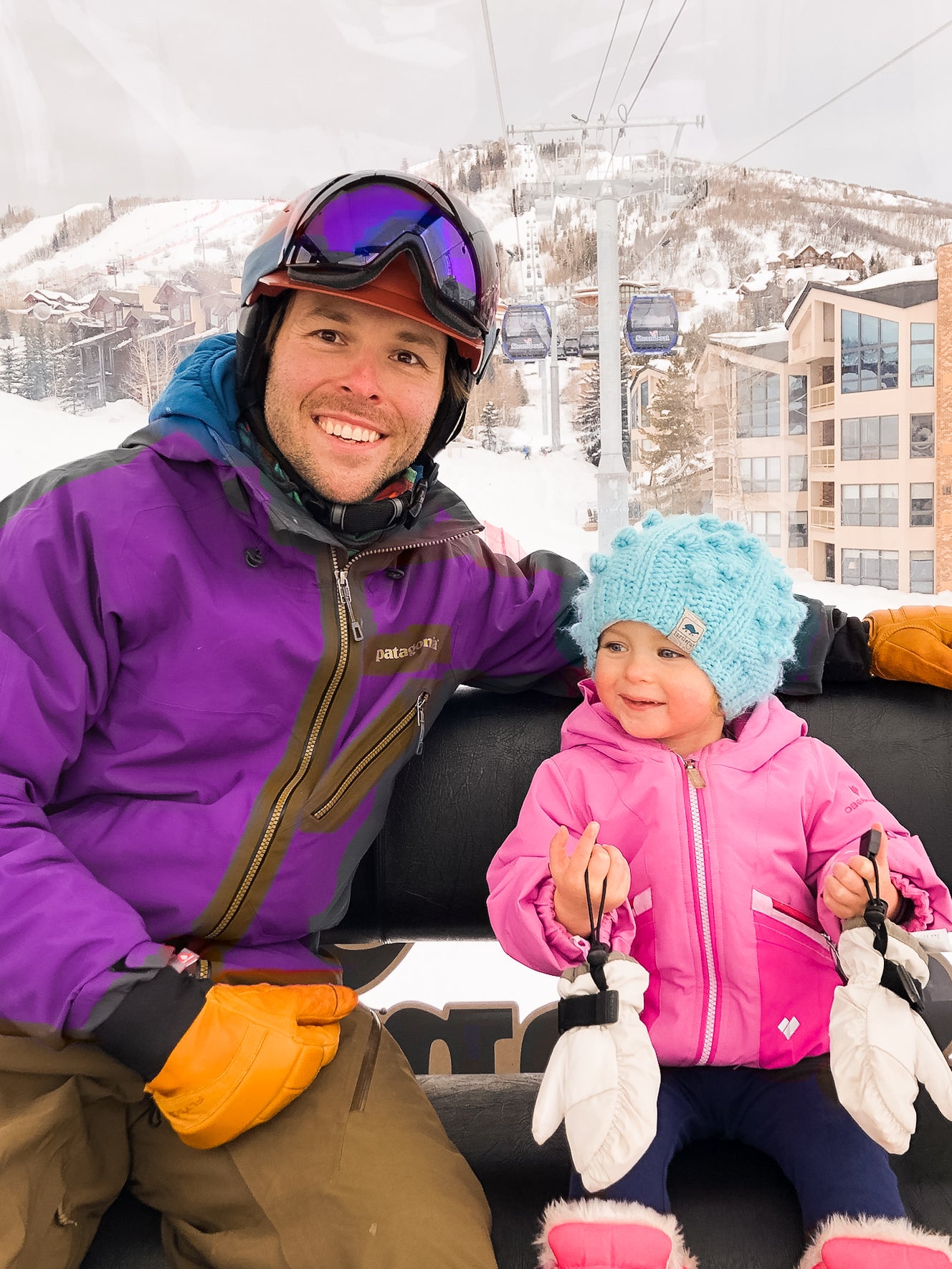 Brad and daughter on ski lift