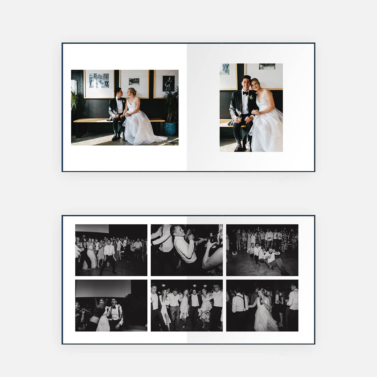 Pages inside of Eliza's Wedding Layflat Album