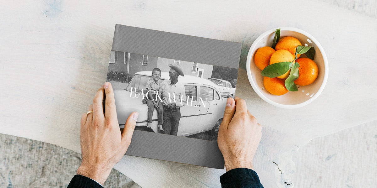 Hardcover photo book featuring scanned photos from childhood

[Body] 
