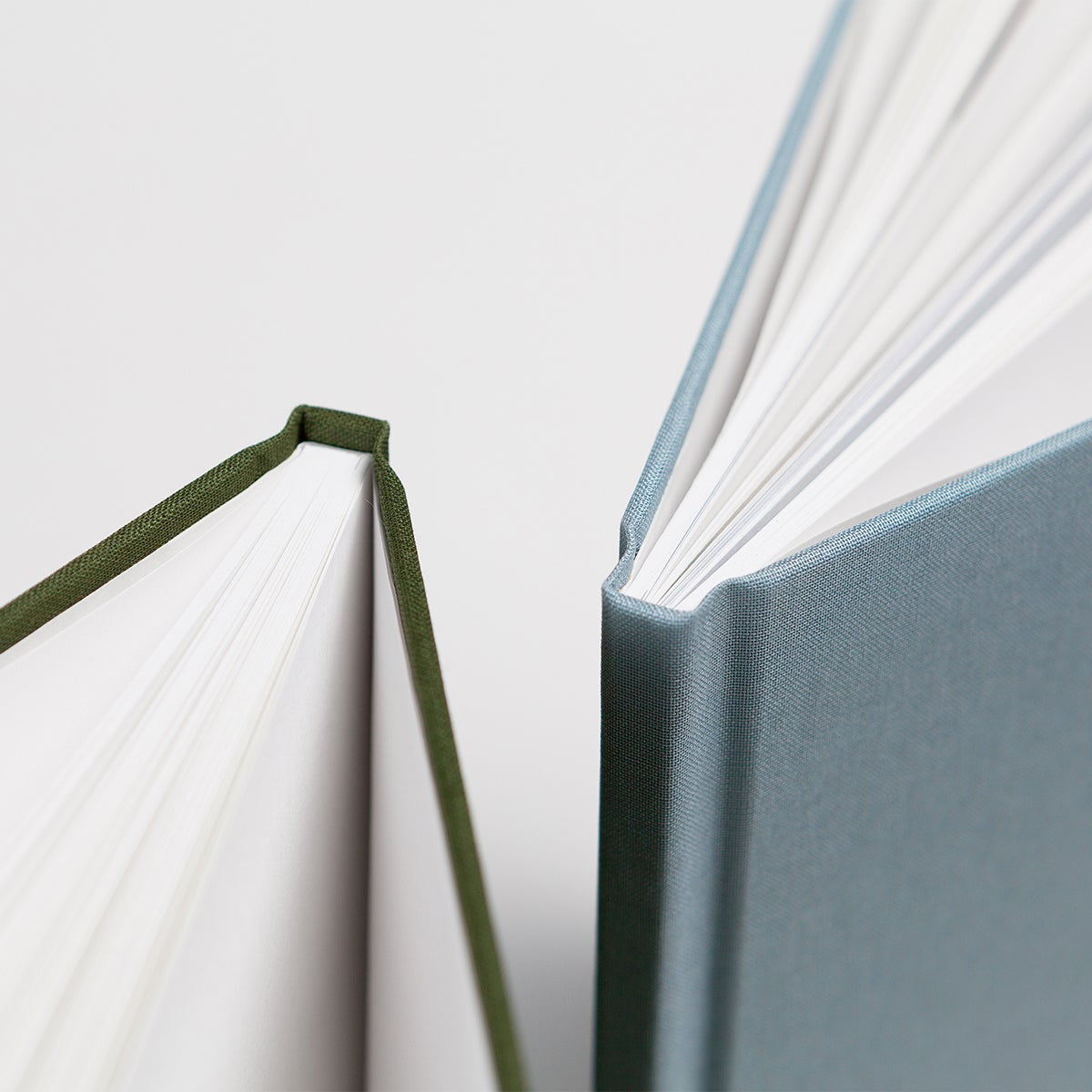 Close up image of hardcover photo book binding