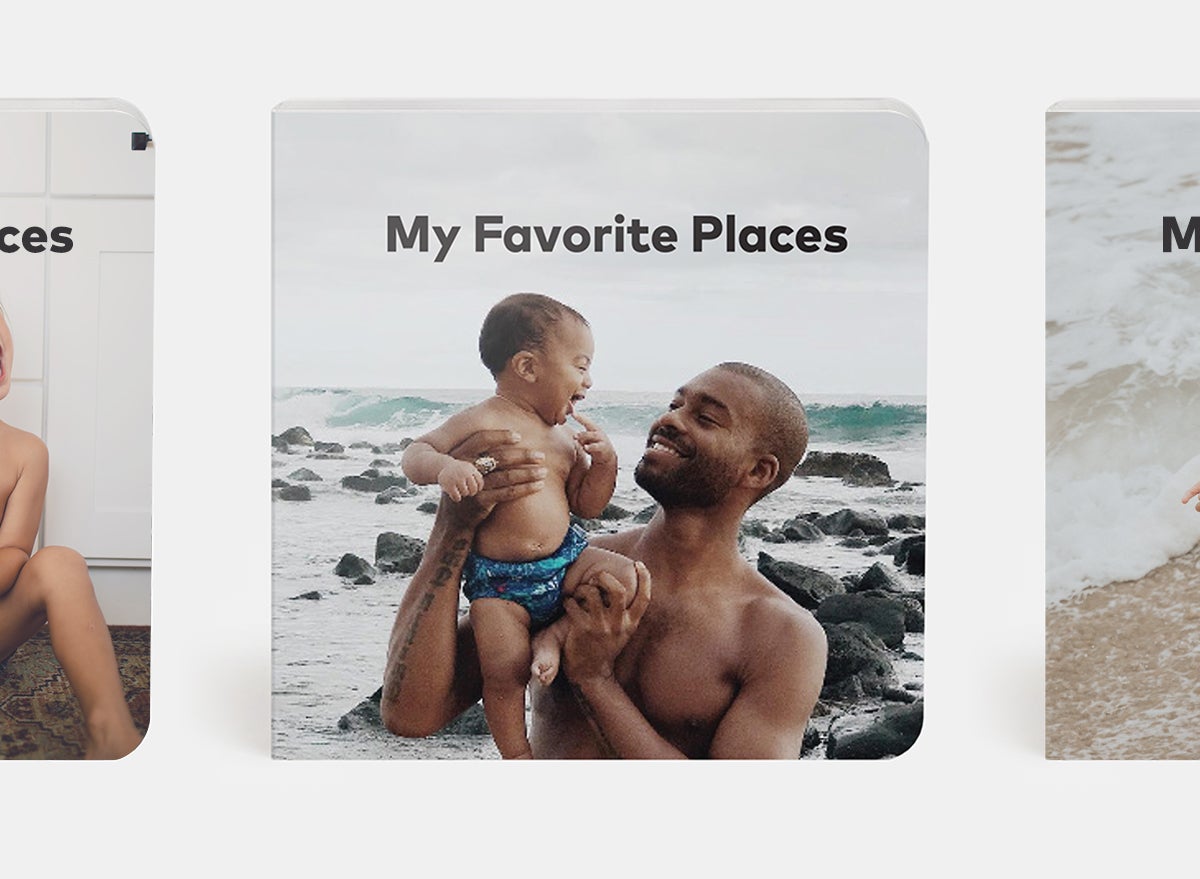 My favorite places theme with father and son at the beach featured on cover