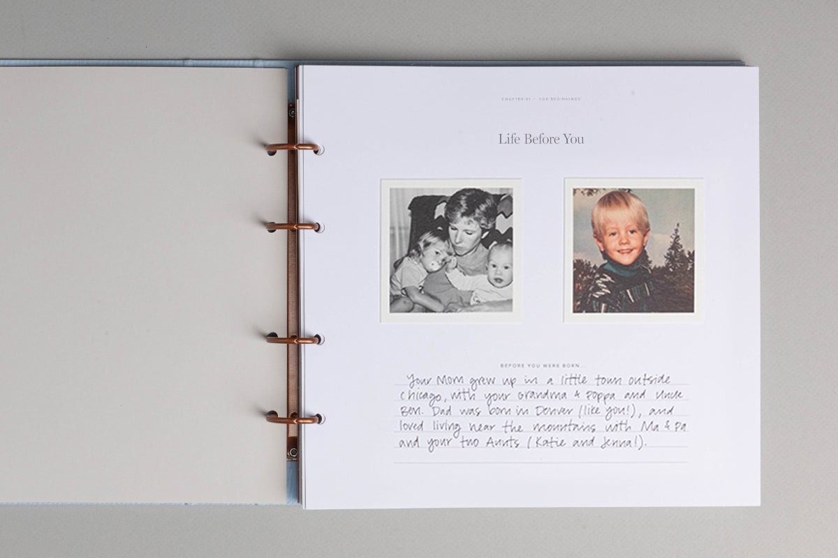 Life Before You prompt page inside the Story of You Baby Book