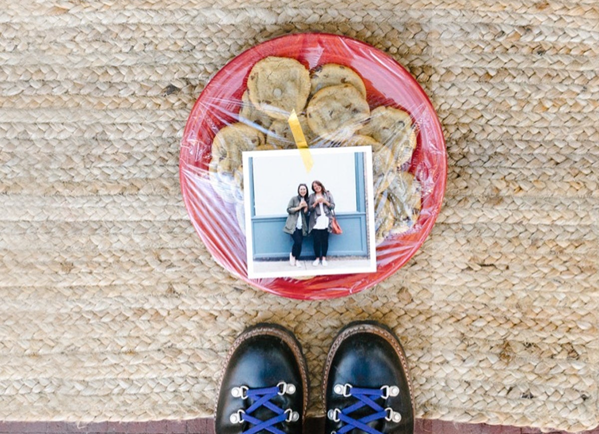 Cookies and photo print left at front door