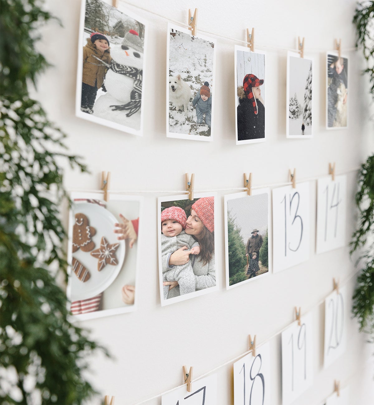 Holiday advent calendar created using Artifact Uprising photo prints