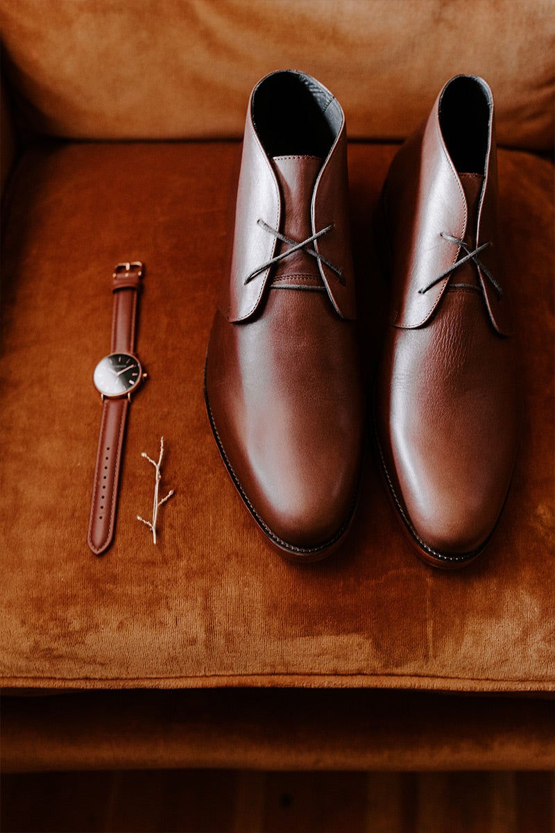 Groom’s shoes and watch
