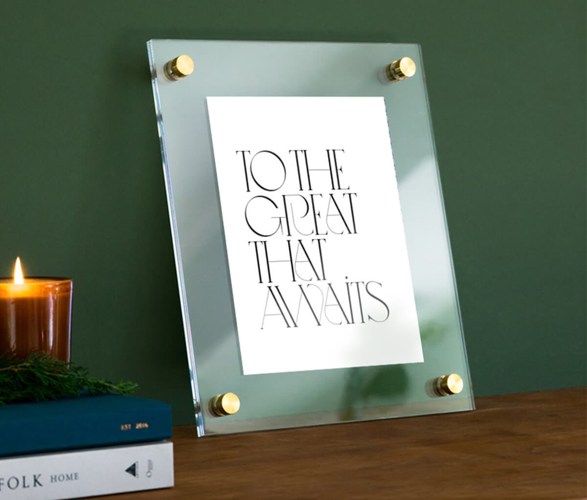 Uprising Floating Frame featuring the phrase to the great that awaits