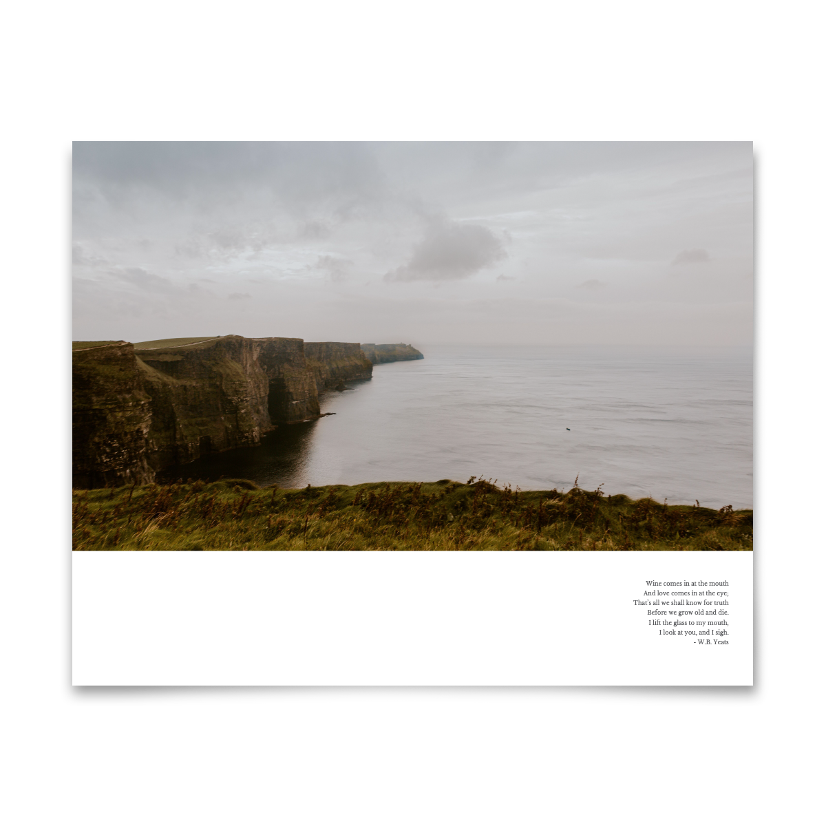 Artifact Uprising Poster Print featuring image of the Cliffs of Moher with a William Yeats poem underneath the image