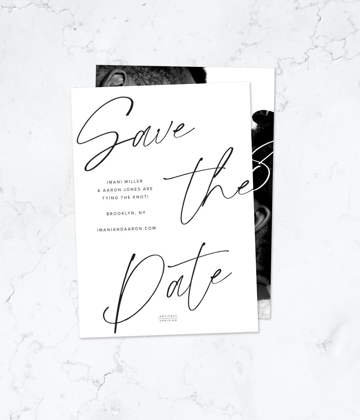 Back of Artifact Uprising Sweet and Simple Save the Date Card