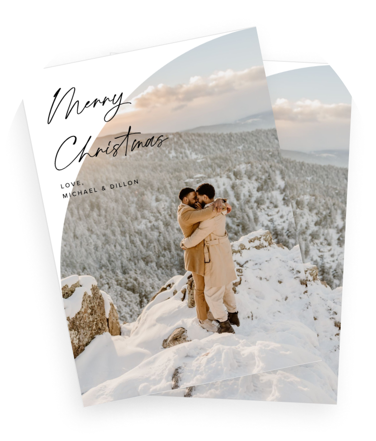 Couple Christmas card featuring Holiday Flow Greeting Card