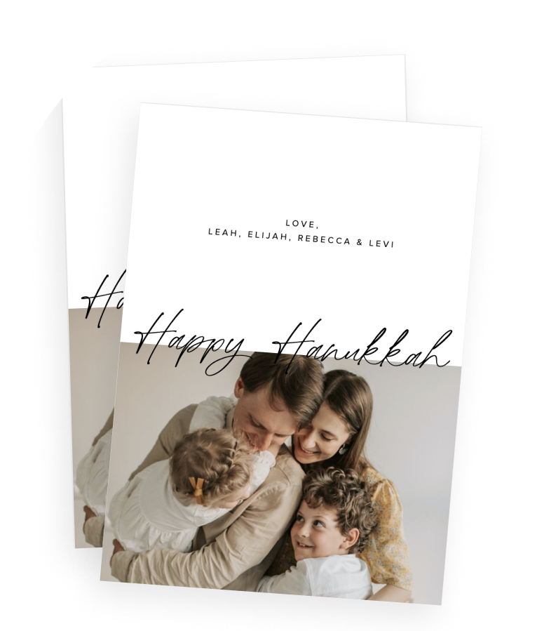 Family holiday card featuring Happy Half & Half Holiday Card