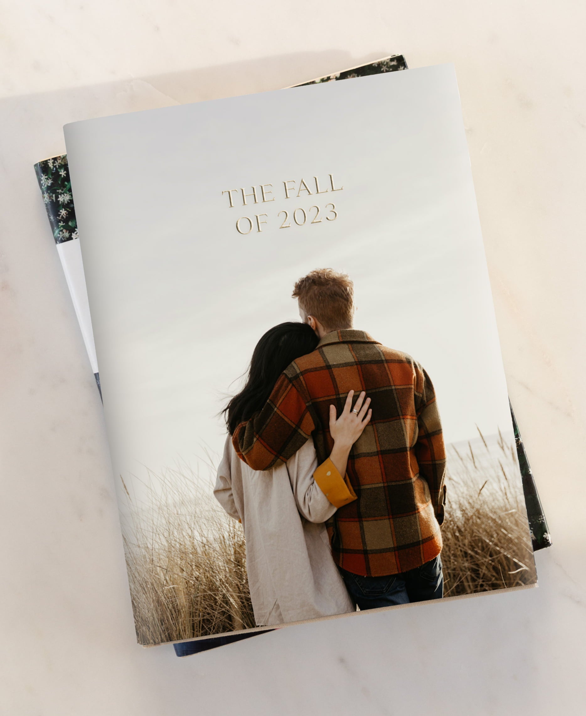 Hardcover Photo Book showcasing full book jacket of fall memories