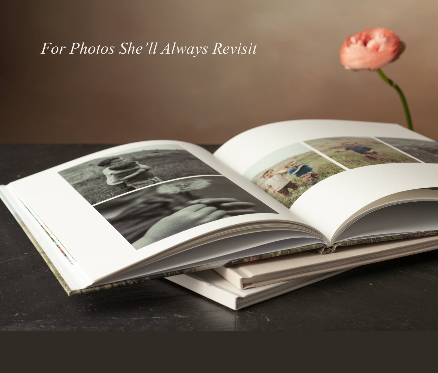 Open Photo-Wrapped Hardcover Photo Book