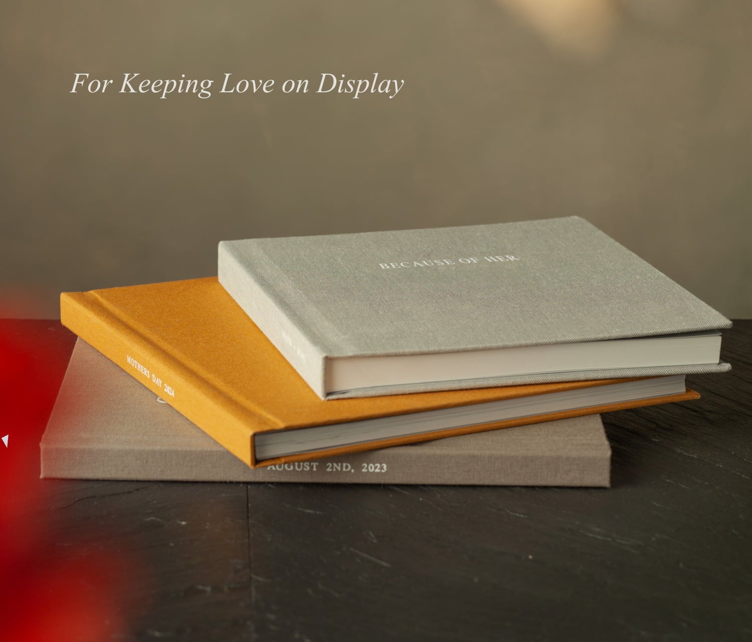 Stacked Layflat photo Albums for mom