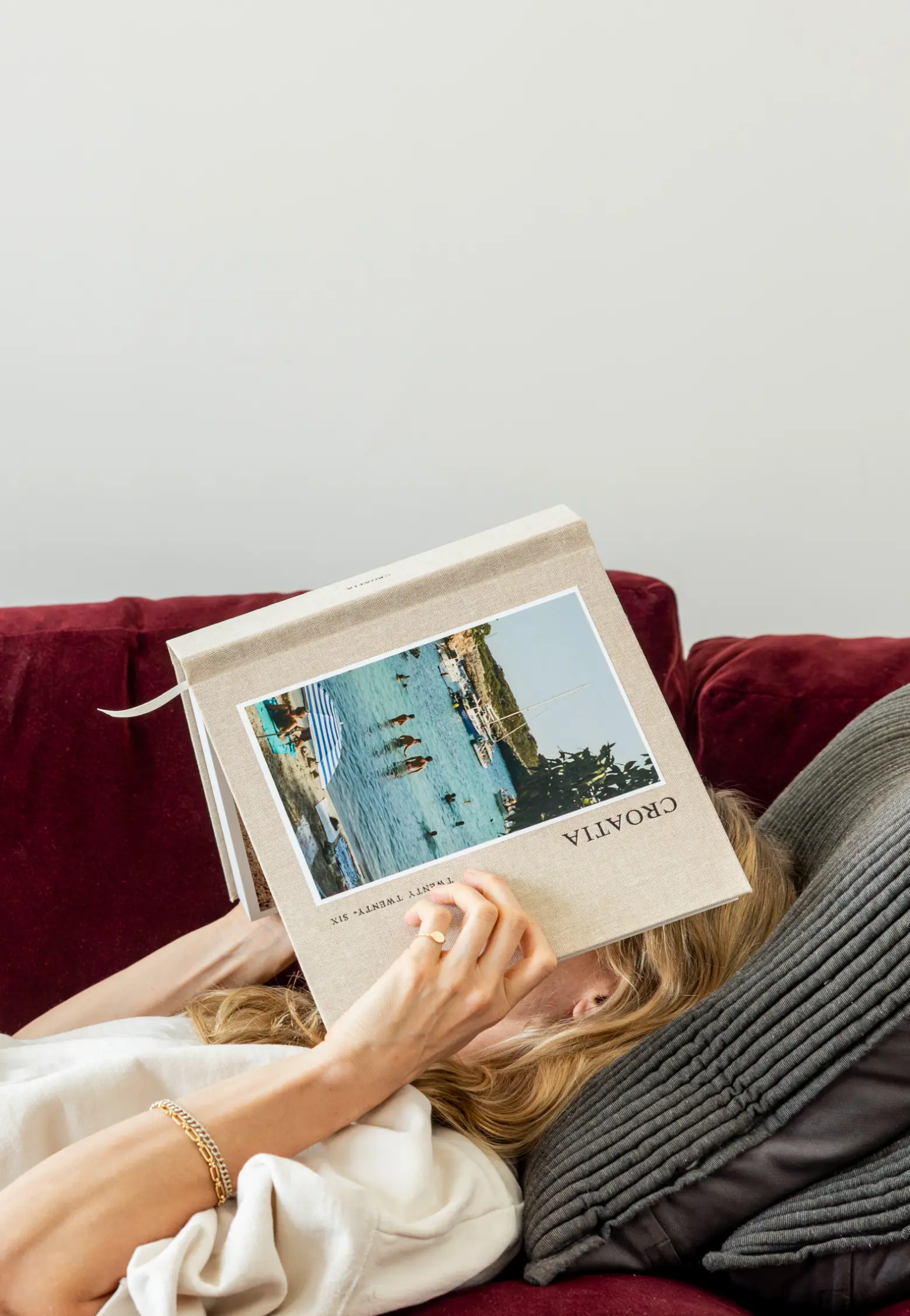 layflat photo album flipping through pages