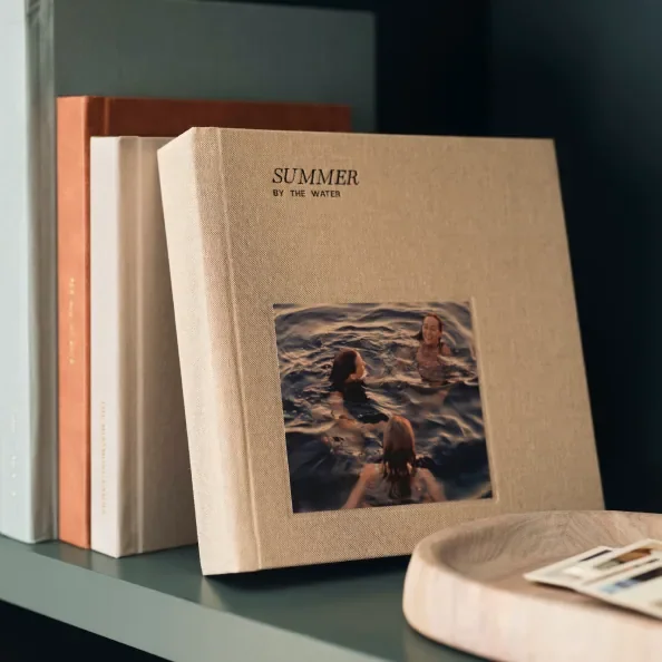 Custom photo book with a Maine woodland cover