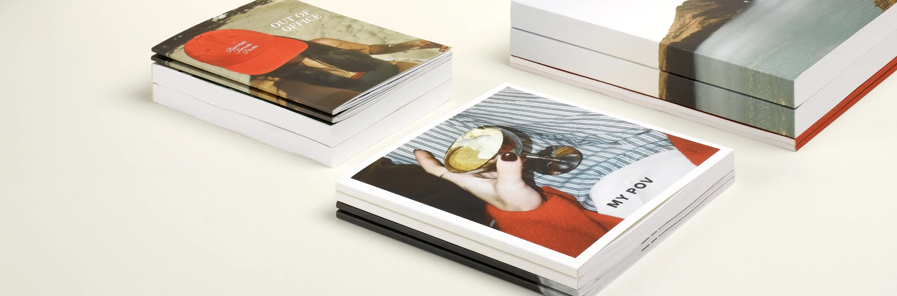 A selection of custom softcover photo books