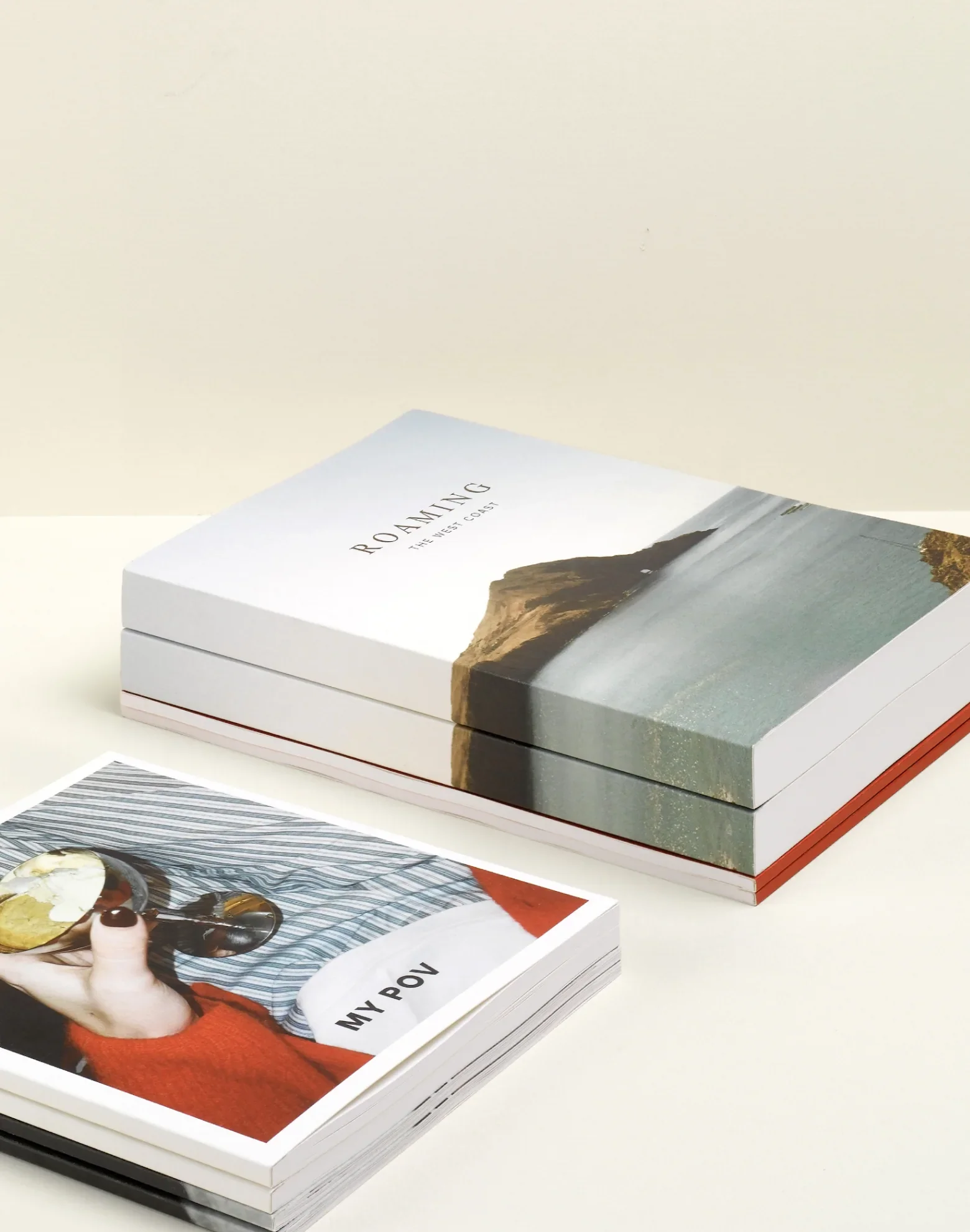 A selection of custom softcover photo books