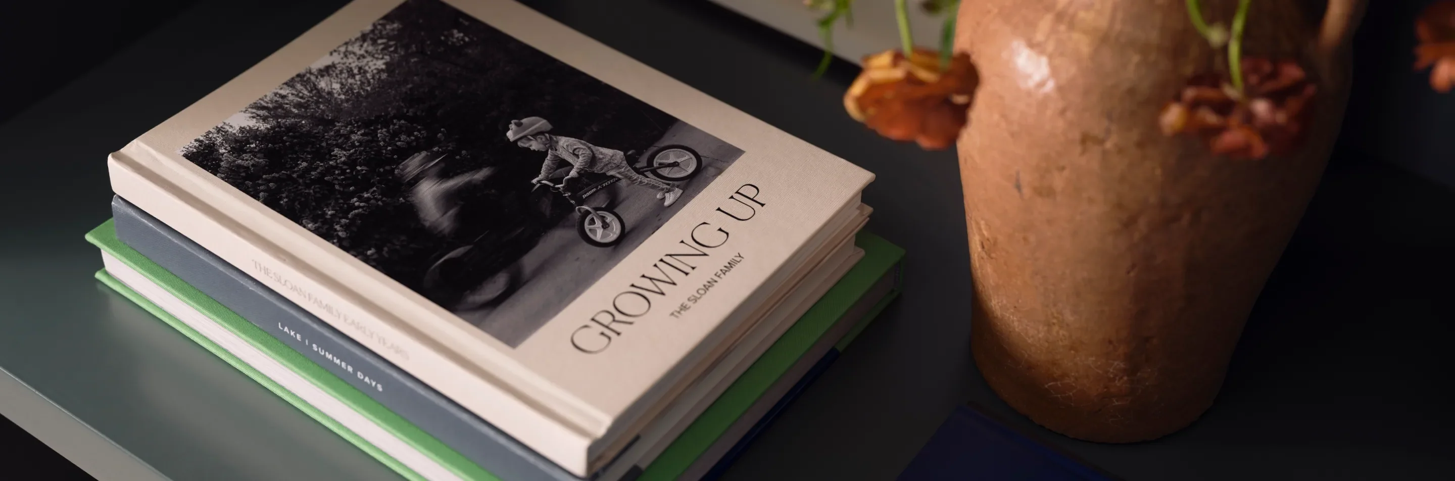 A selection of custom softcover photo books