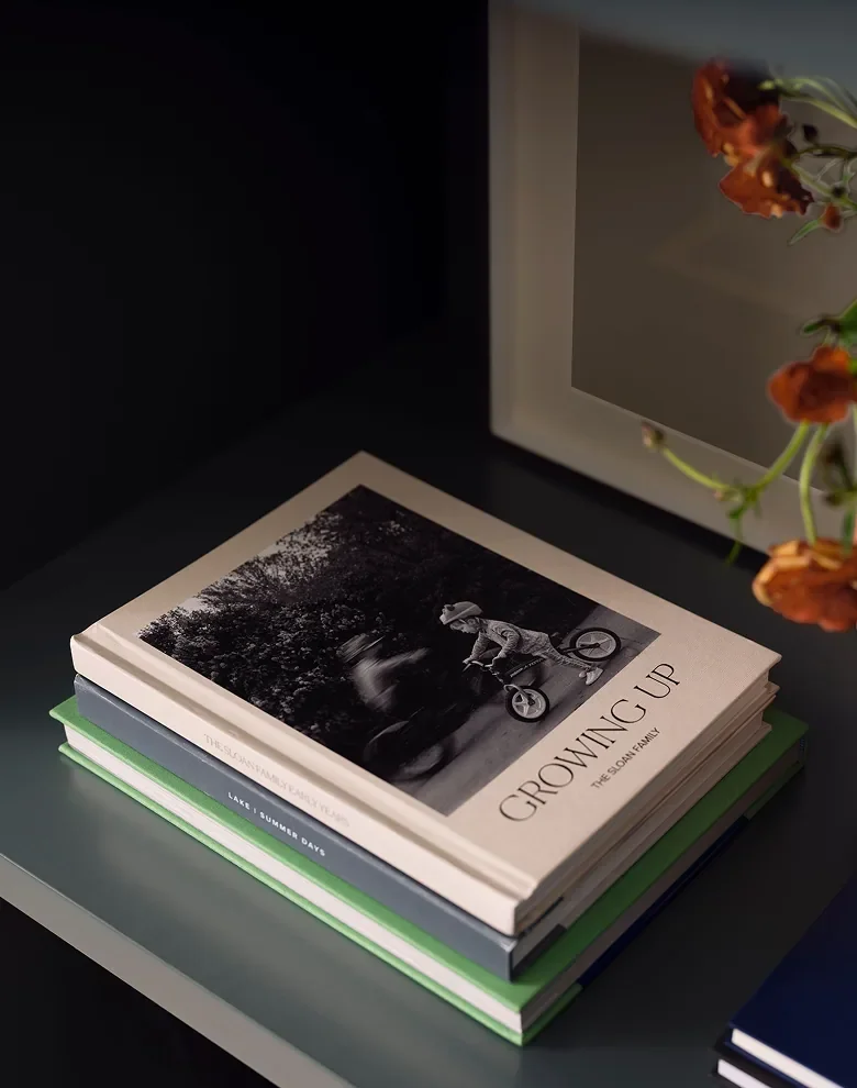 A selection of custom softcover photo books