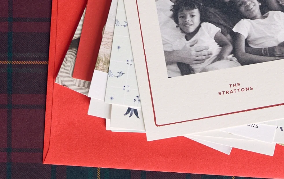Premium holiday card papers and finishes