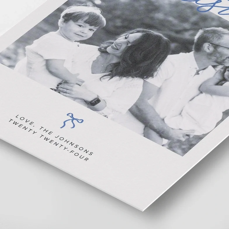 Holiday photo card printed with standard inks