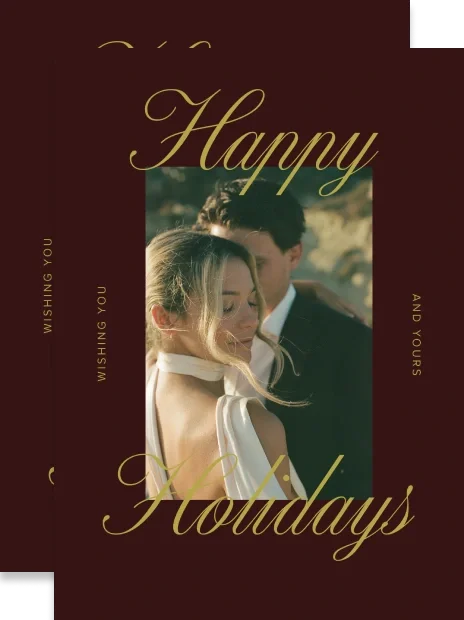 Stacked personalized holiday cards