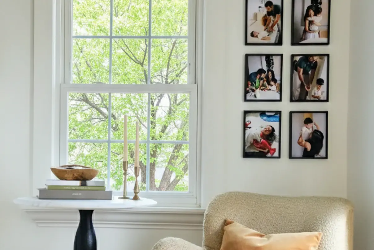 Modern Metal Frame in Black, in home setting.