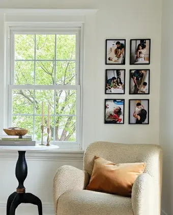 Modern Metal Frame in Black, in home setting.