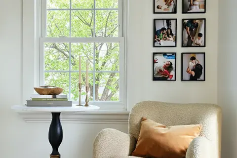 Modern Metal Frame in Black, in home setting.