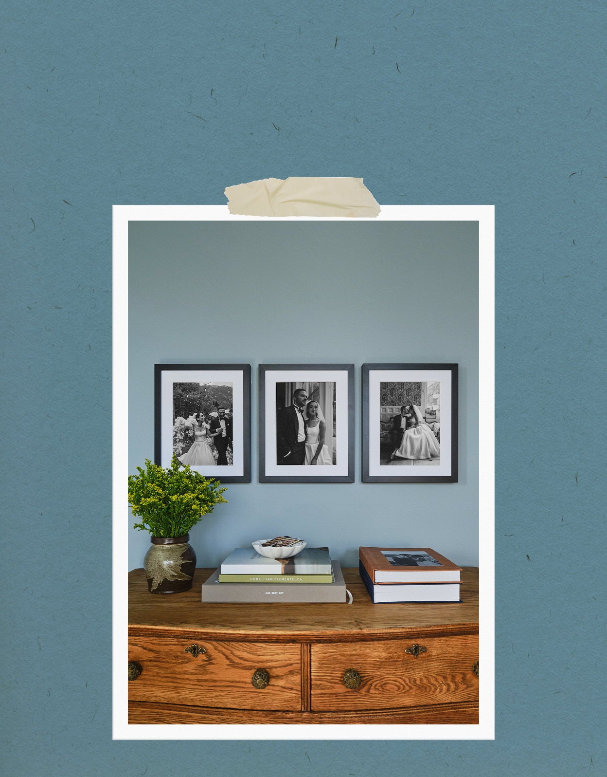 In home Gallery Frame wall feature and Photo Album stacks.