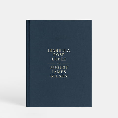 Wedding Layflat Album with foil stamped cover.