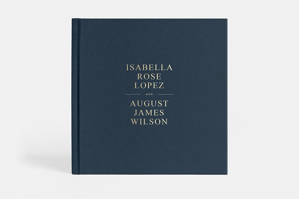 Wedding Layflat Album with foil stamped cover.
