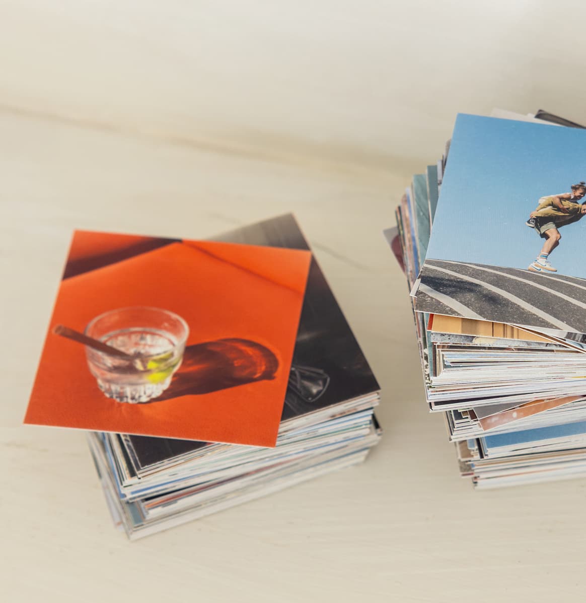 Photo prints and photo holders displayed together