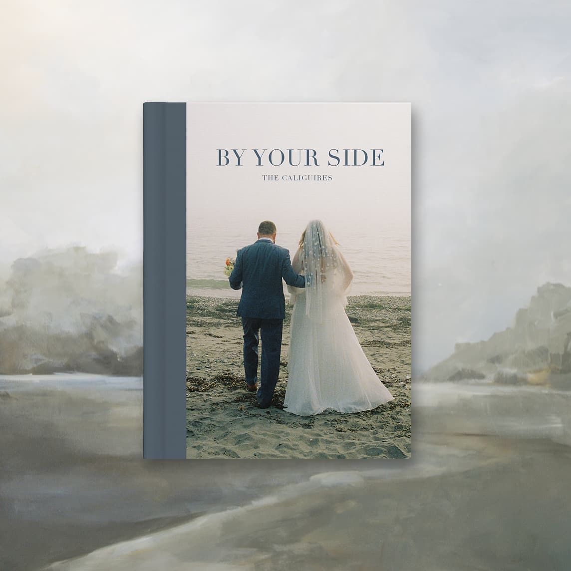 Photo-Wrapped Hardcover featuring a newlywed couple