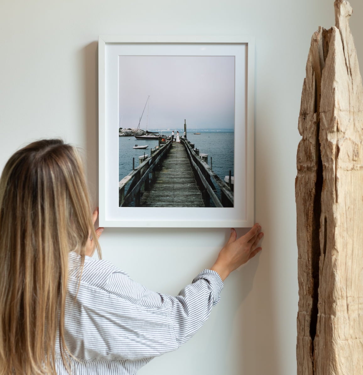 Framed photograph displayed in a home