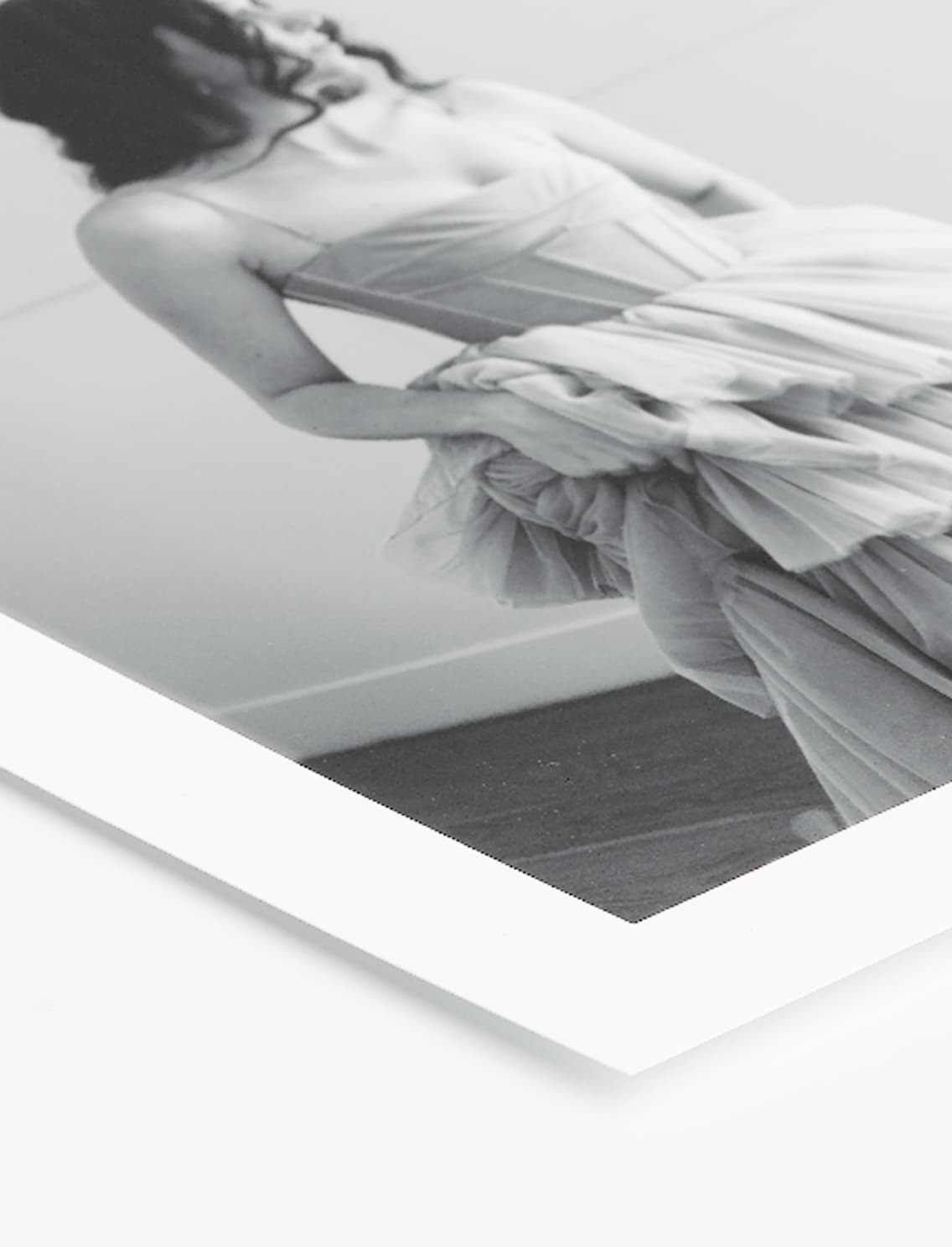 Black-and-white wedding photograph as a large format print