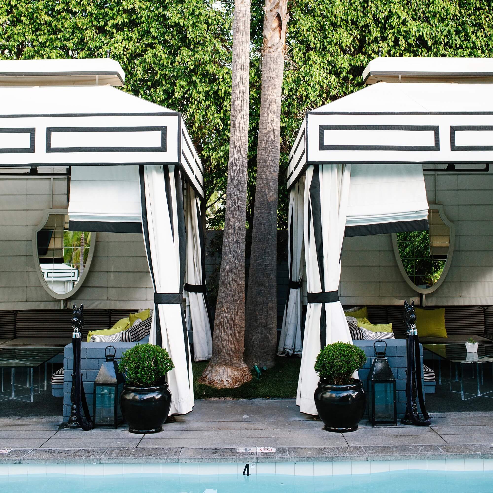 Poolside canopies at the viceroy