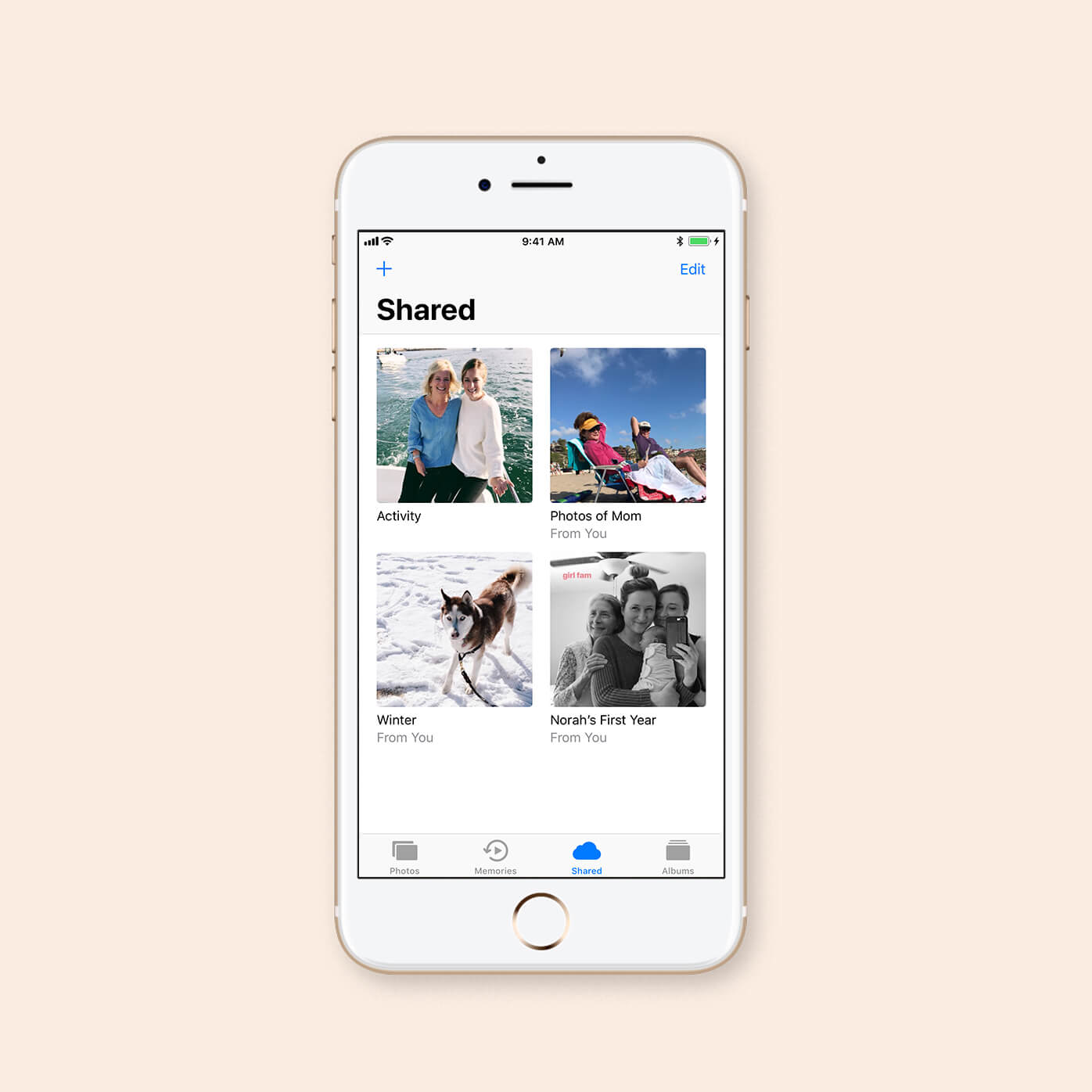 how to use a shared album on iphone