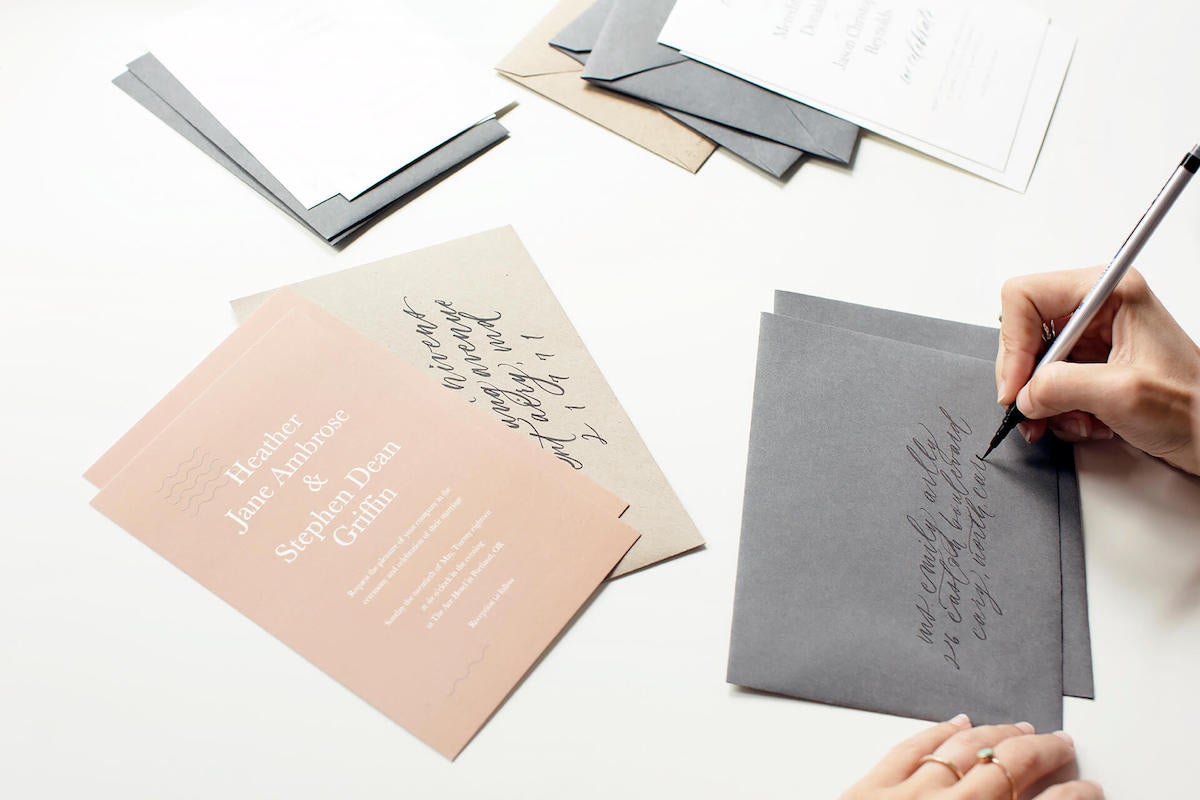 wedding invitation envelopes with calligraphy address