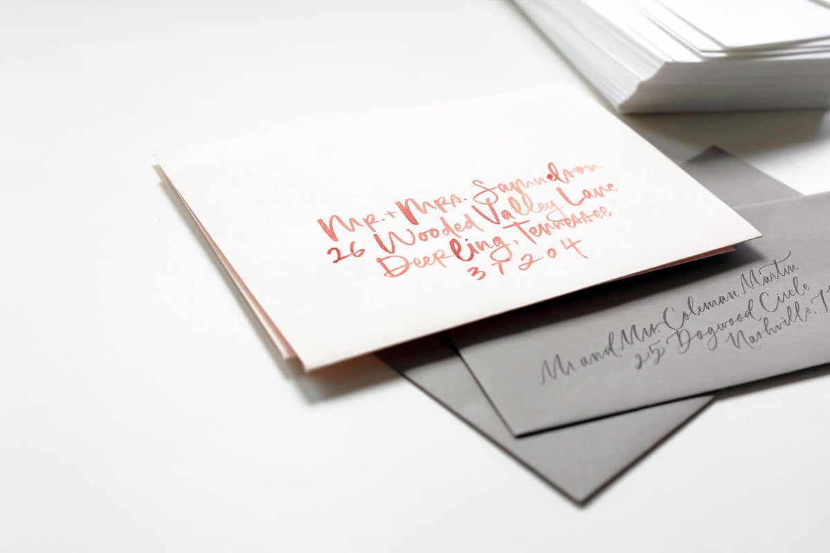 wedding invitation envelopes with calligraphy address