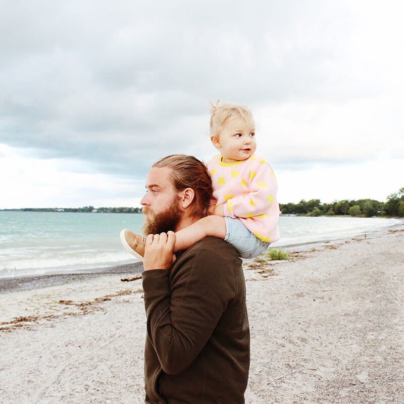 Photo of father with little girl on shoulders from Father's Day album