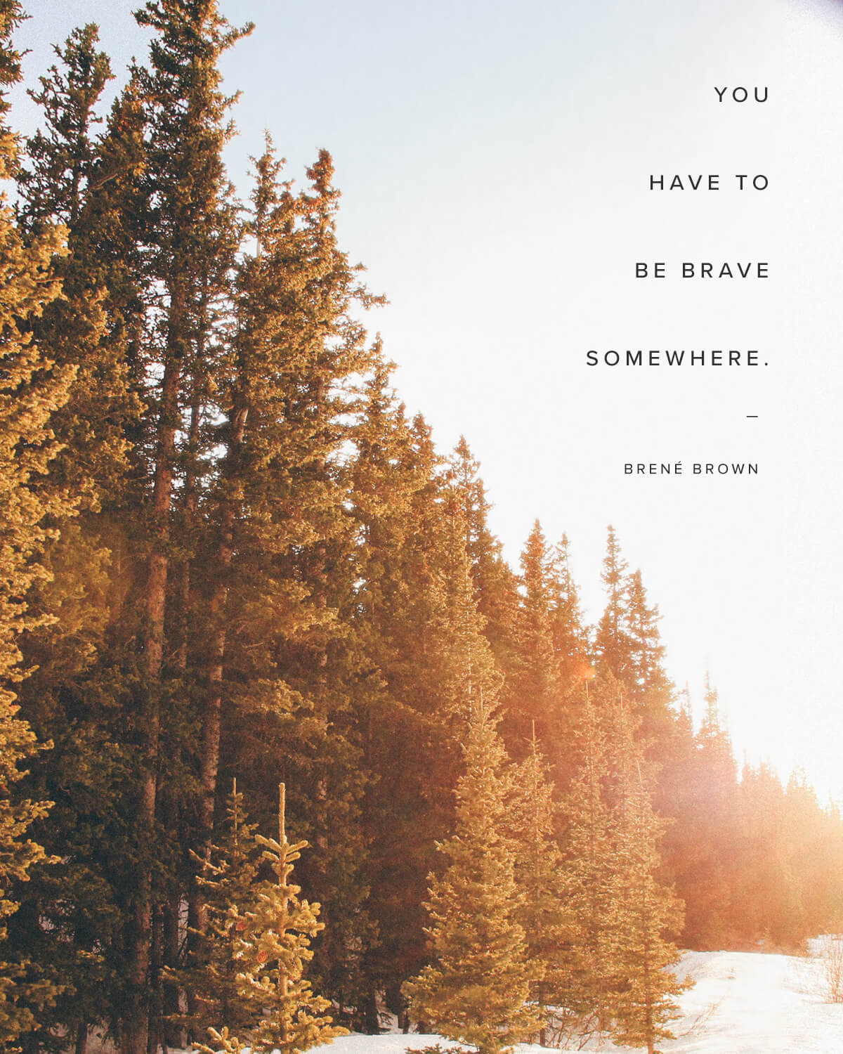 You have to be brave somewhere